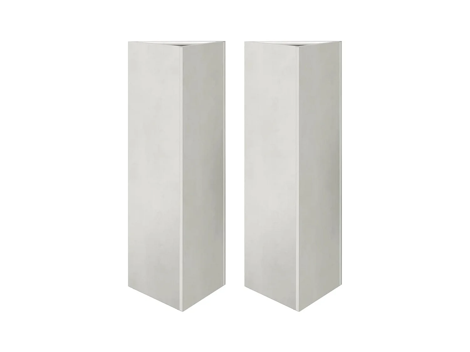 Vaso per fioriera aiuola rialzata piante fiori giardino terrazze set da 2 triangolari 30 x 26 x 75 cm acciaio inox argento 02_0039097