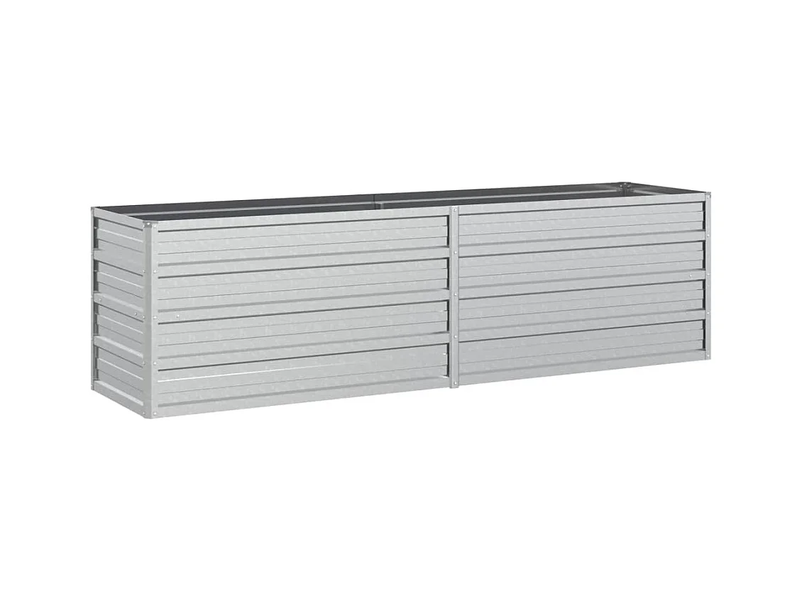 Jardinière bac lit surélevé argenté 160 x 40 x 45 cm 02_0039372