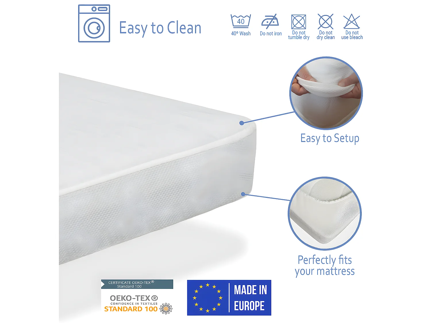 Pack Matras 90X180 HERMES KINDERBED, Dikte 11 CM + 1 Memory Kussen 90X35 + 1 Matrasbeschermer 90X180