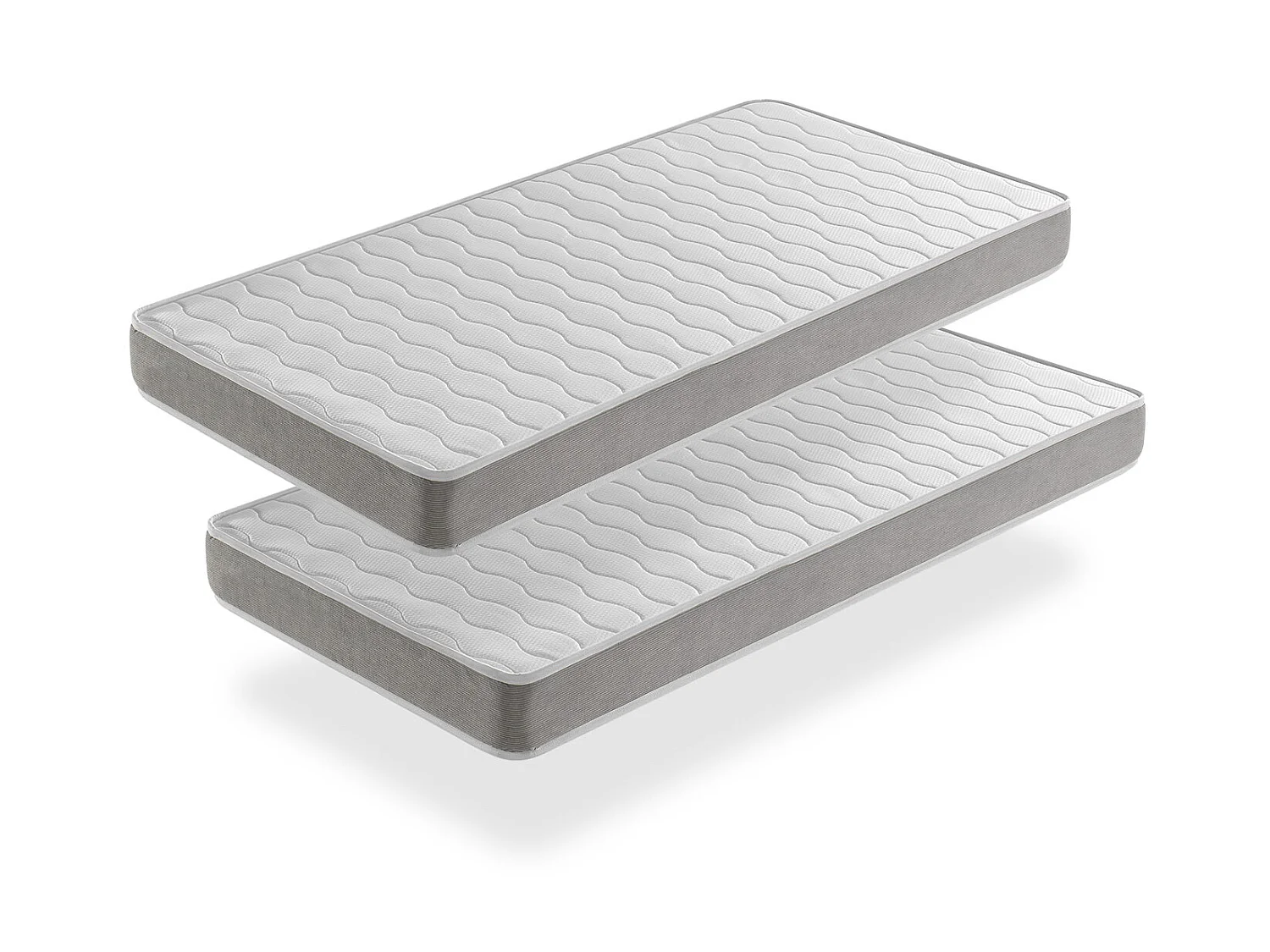 LOT X2 Matelas mousse 80X190 APOLO, Epaisseur 14 CM,Ergonomique et respirant