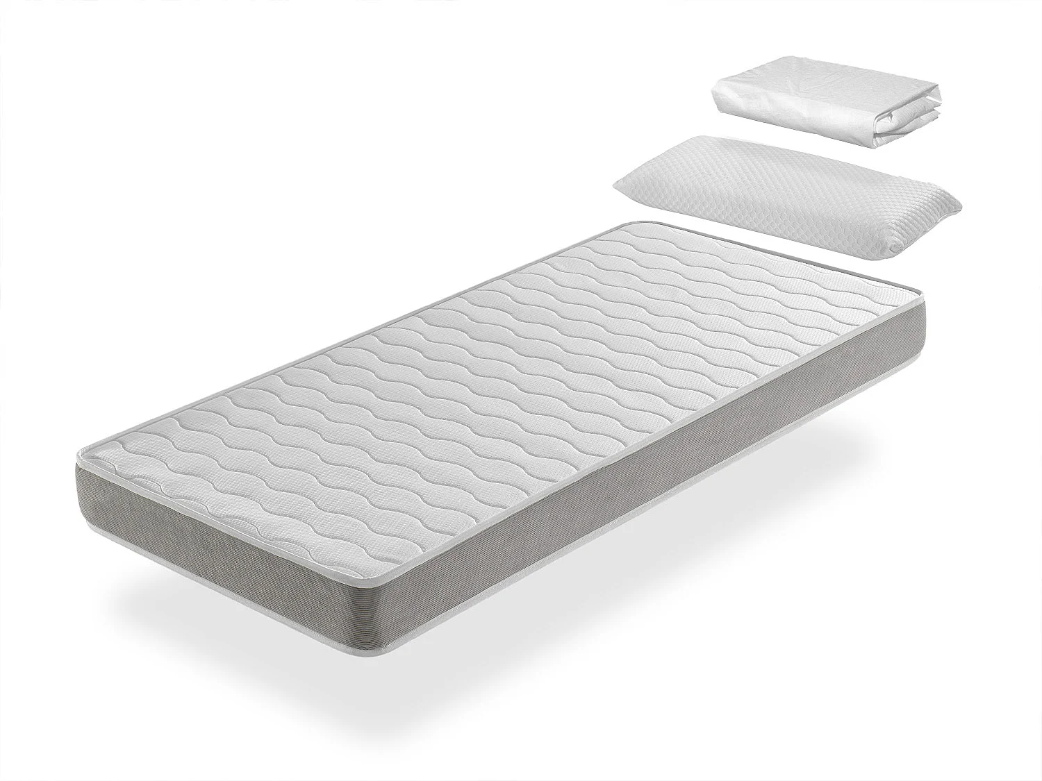 Pack Matras 90X200 APOLO KINDERBED, Dikte 14 CM + 1 Memory Kussen 90X35 + 1 Matrasbeschermer 90X200