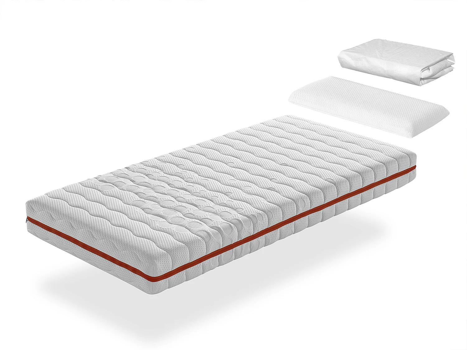 Pack Matras pocketveren 70X190 GEA RESSORTS  KINDERBEDS, Dikte 18 CM + 1 Memory Kussen 70X35 + 1 Matrasbeschermer 70X190