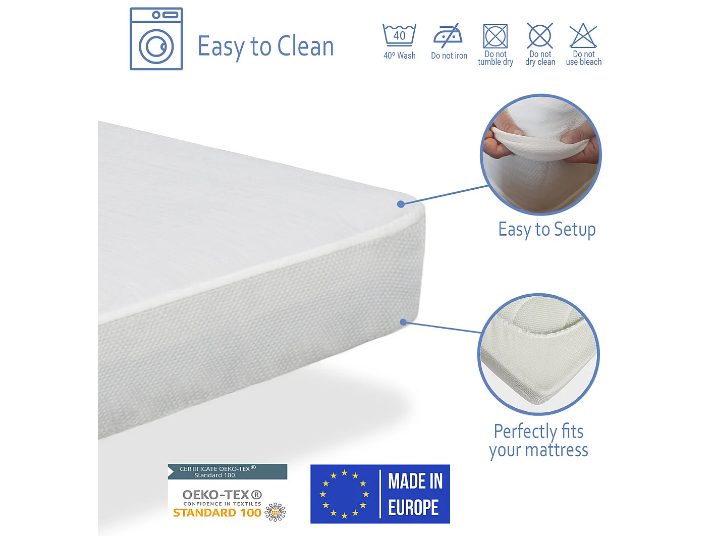 Pack Matelas 70X190 HERMES LIT ENFANT, Epaisseur 11 CM + 1 Oreiller à memoire 70X35 + 1 Protege matelas 70X190