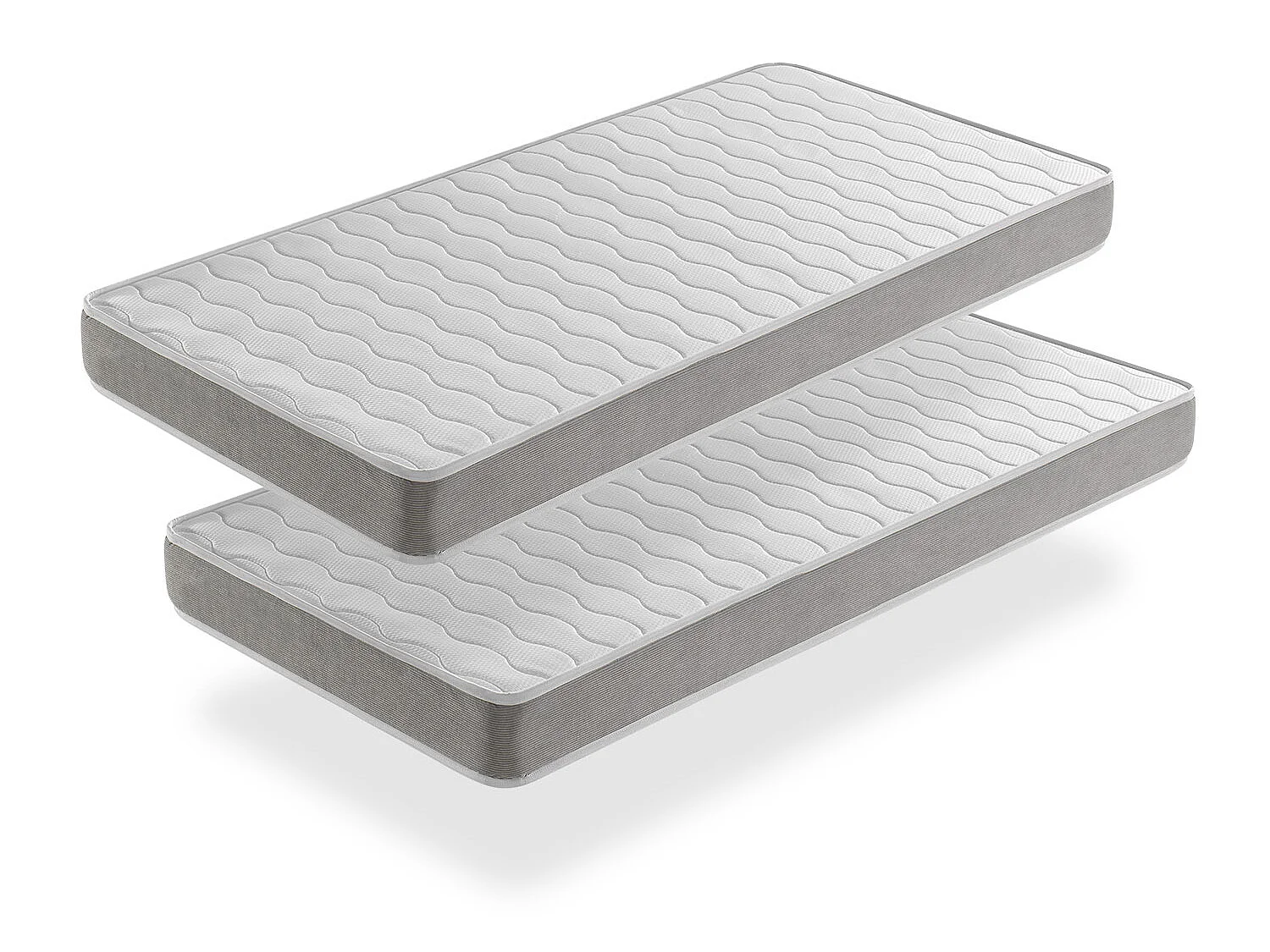 LOT X2 Matelas mousse 90X140 APOLO, Epaisseur 14 CM,Ergonomique et respirant