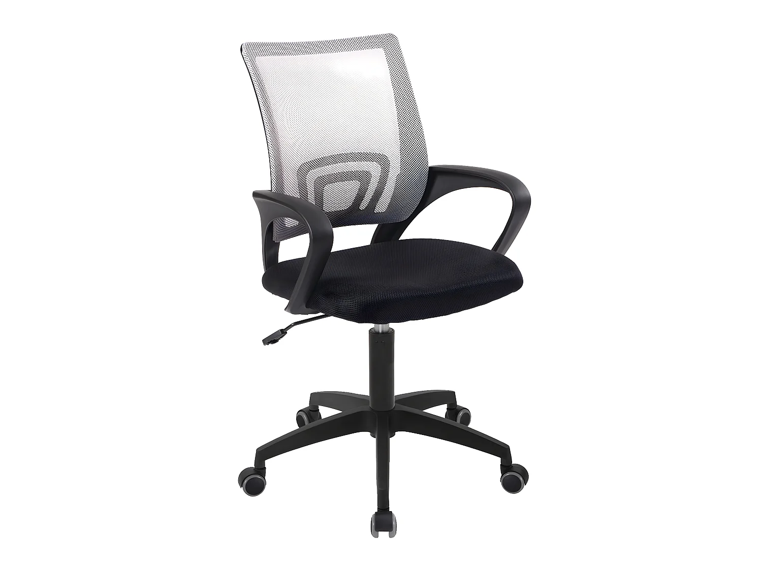 Chaise bureau pivotante hauteur réglable accoudoir renfort lombaire roulettes FLAG-E (Noir gris)