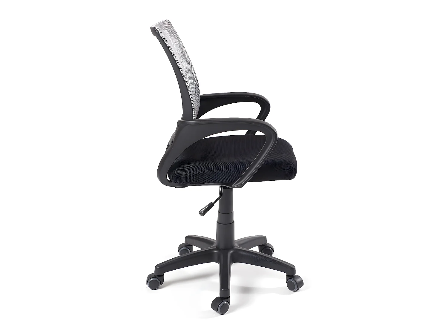 Chaise bureau pivotante hauteur réglable accoudoir renfort lombaire roulettes FLAG-E (Noir gris)