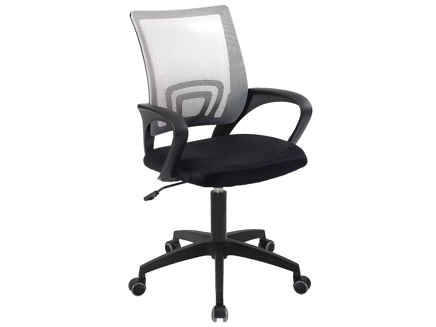 Chaise bureau pivotante hauteur réglable accoudoir renfort lombaire roulettes FLAG-E (Noir gris)