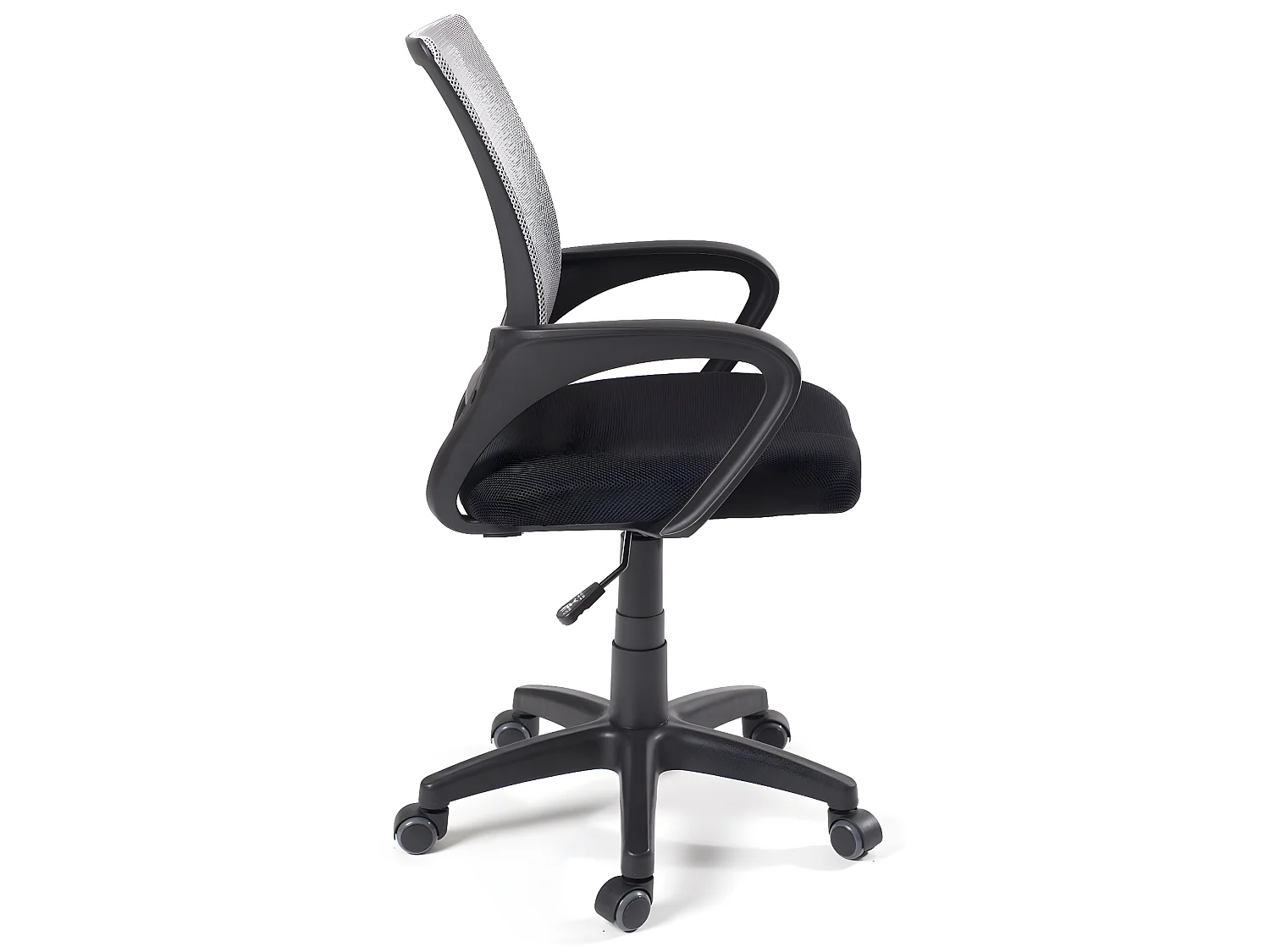 Chaise bureau pivotante hauteur réglable accoudoir renfort lombaire roulettes FLAG-E (Noir gris)