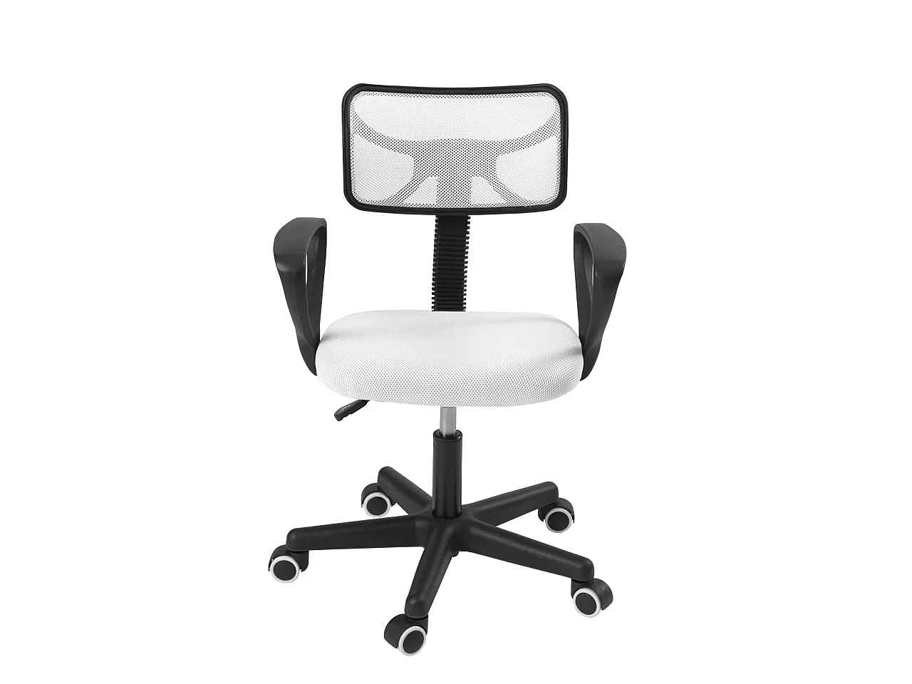 Chaise bureau enfant textile Mesh pivotant accoudoir hauteur réglable roulettes LAB (Blanc)