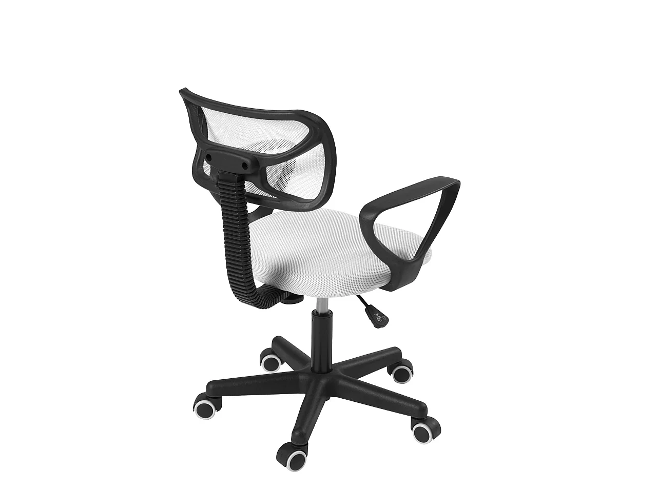 Chaise bureau enfant textile Mesh pivotant accoudoir hauteur réglable roulettes LAB (Blanc)