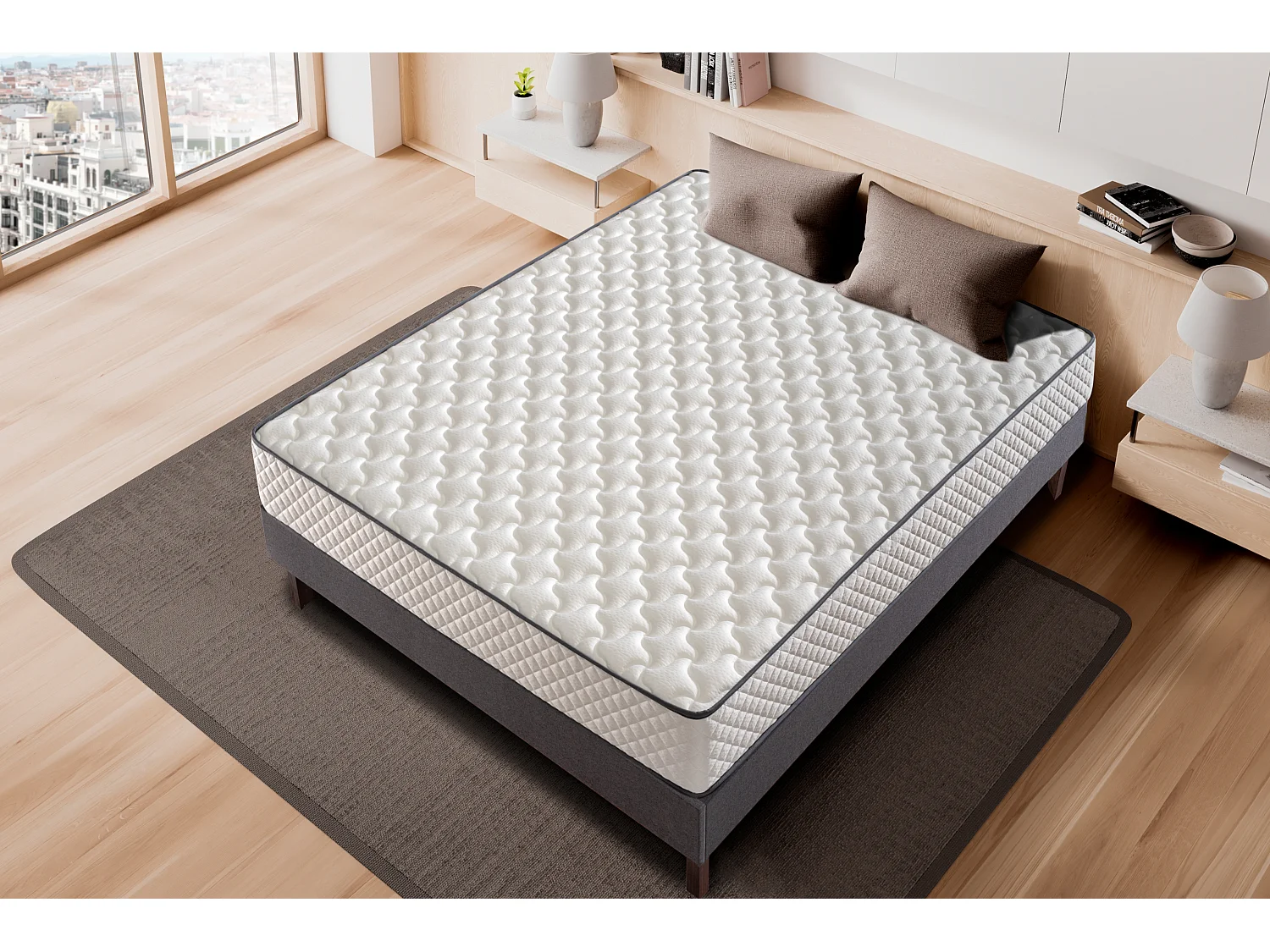 Ensemble matelas + sommier 160x200 cm | Extra Ferme | Double Face (Été-Hiver) | Soutien Équilibré, Parfait et Tonique | H20cm