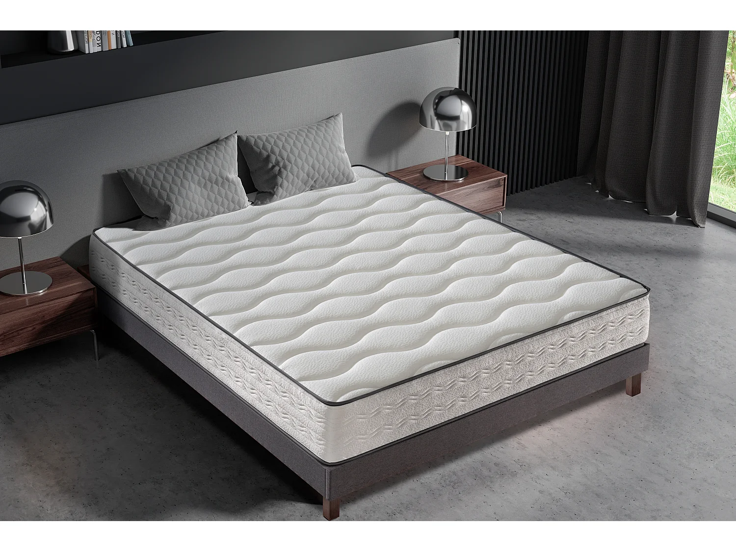 Ensemble matelas + sommier 140x190 cm | Extra Ferme | Double Face (Été-Hiver) | Soutien Équilibré, Parfait et Tonique | H25cm