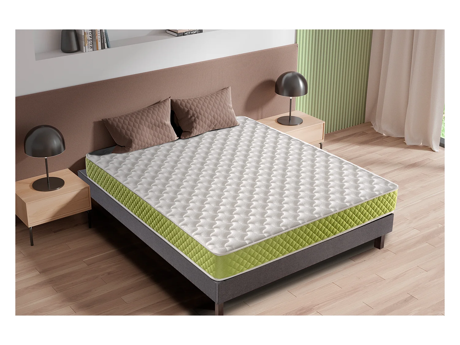 Colchão EVERGREEN BAMBOO FRESH Visco & Aloe Vera (140x190cm - Altura: 15cm)