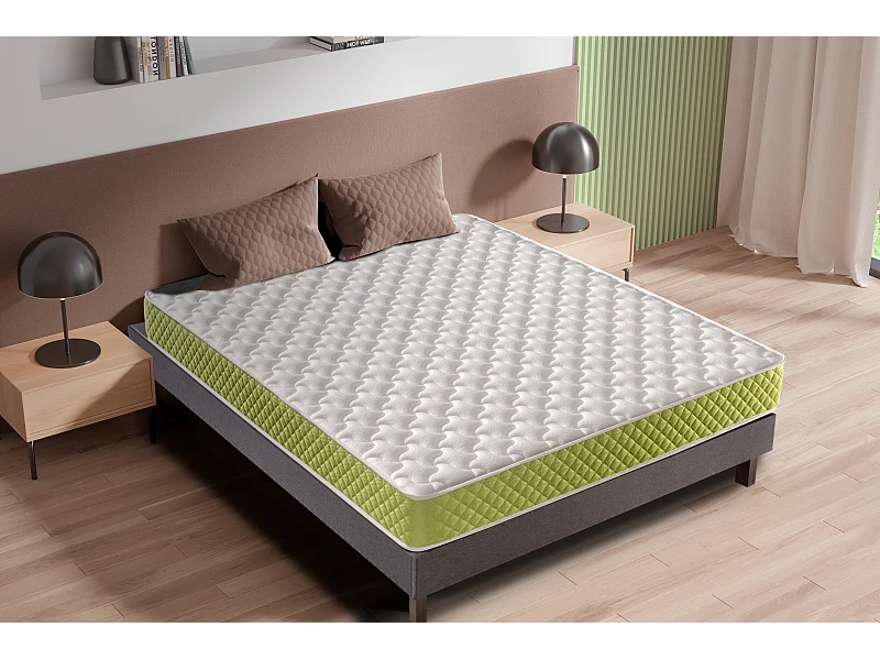 Matelas Mousse 140x190 Evergreen - Ferme - Réversible - Côté Été/hiver - H15 Cm