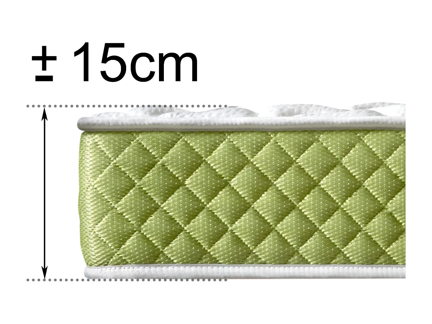 Matelas Mousse 135x190 Evergreen - Ferme - Réversible - Côté Été/hiver - H15 Cm