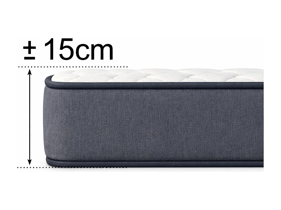 Matelas Mousse 160x200 New York - Ferme - Réversible - Côté Été/hiver - H15 Cm