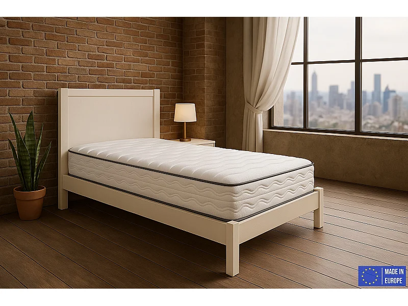 Matelas Mousse 80x200 Firenza - Ferme - Réversible - Côté Été/hiver - H25 Cm
