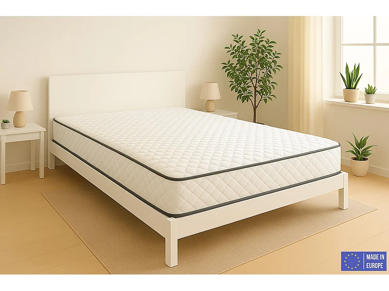 Matelas Mousse 140x190 Florida - Ferme - Réversible - Côté Été/hiver - H20 Cm