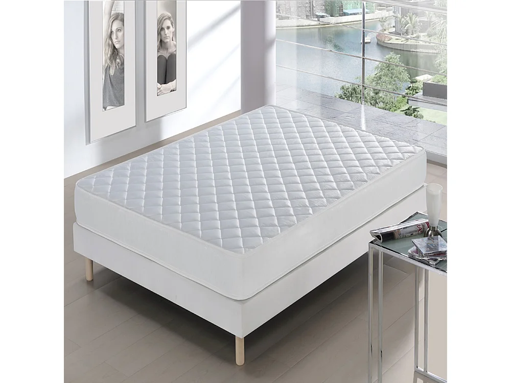 Matelas Mousse 120x200 - Ferme - Réversible - Côté Été/hiver - H15 Cm