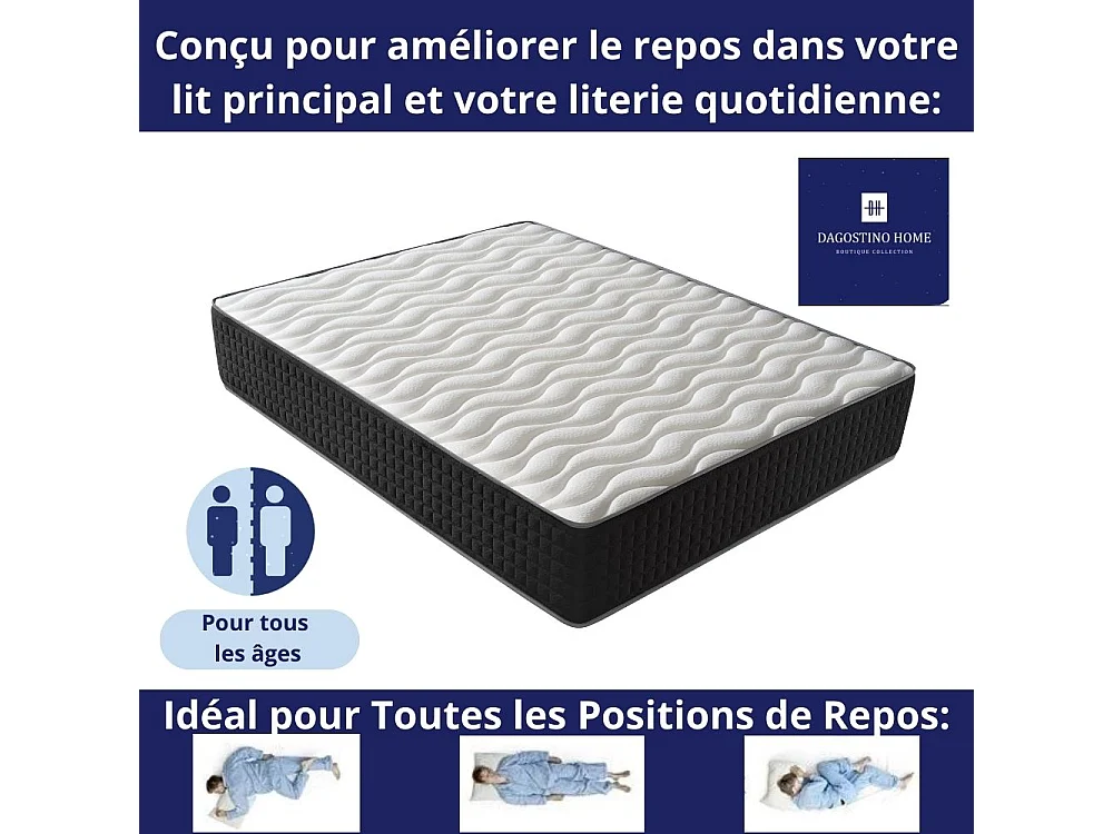 Colchão CESAR FRESH Viscoelástico de Luxo (140x190 cm - Altura: 30 cm)