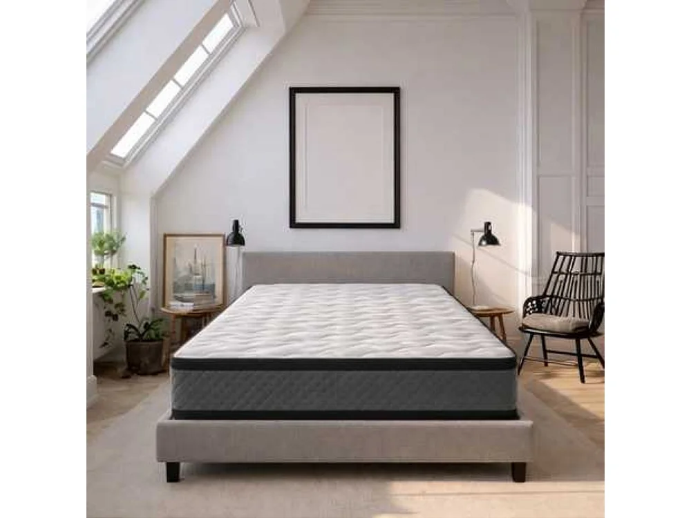 Matelas Mousse 150x190 Cesar - Ferme - Réversible - Côté Été/hiver - H30 Cm