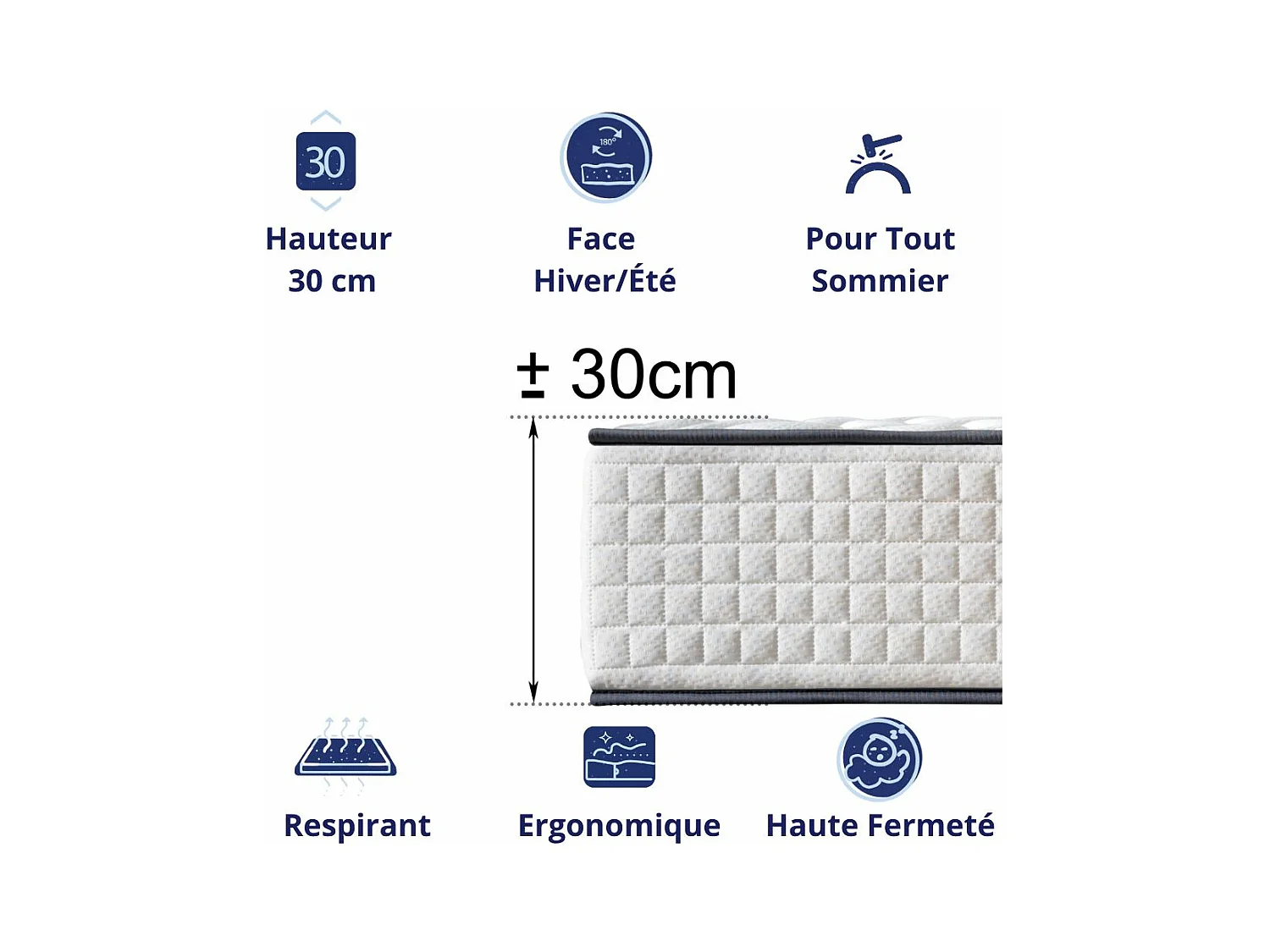 Colchón Viscoelástico 160x200 Especial Cama Principal, Todos los Tamaños | Altura 30cm