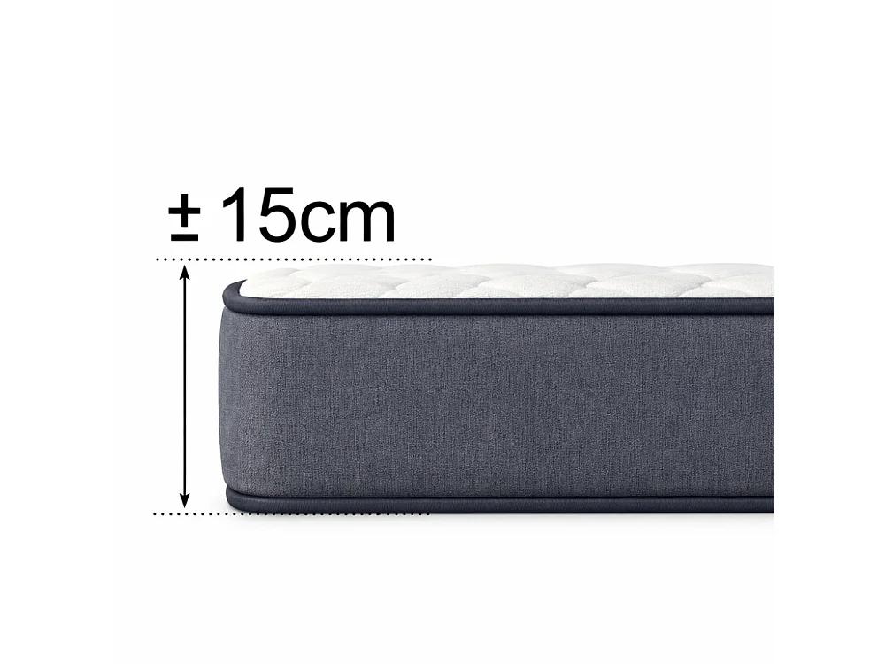 Matelas Mousse 160x190 New York - Ferme - Réversible - Côté Été/hiver - H15 Cm