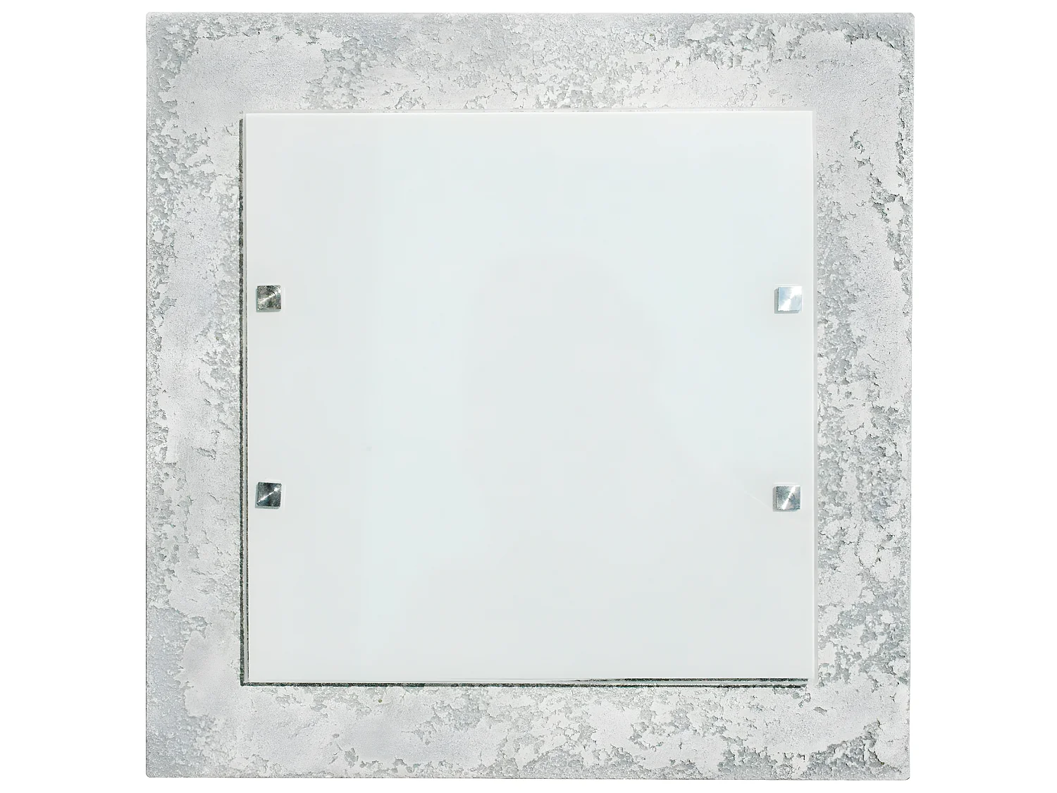 BETON Plafonnier, LED INTÉGRÉE, 18W, 4000K,finition béton, verre, 40x40cm