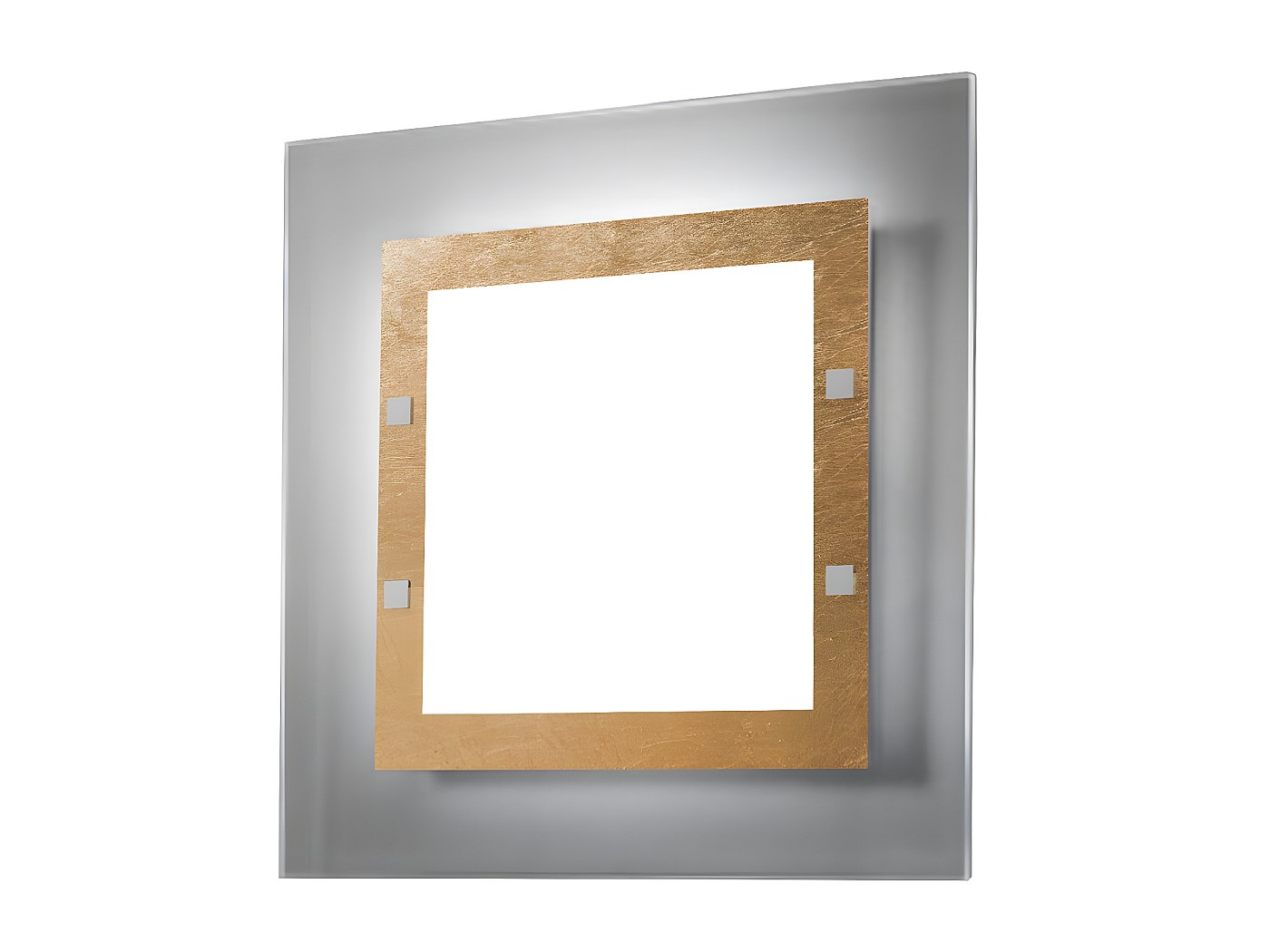 Searchlight Celestia 1 Plafonnier Led Carré Feuille D'or Avec Acrylique