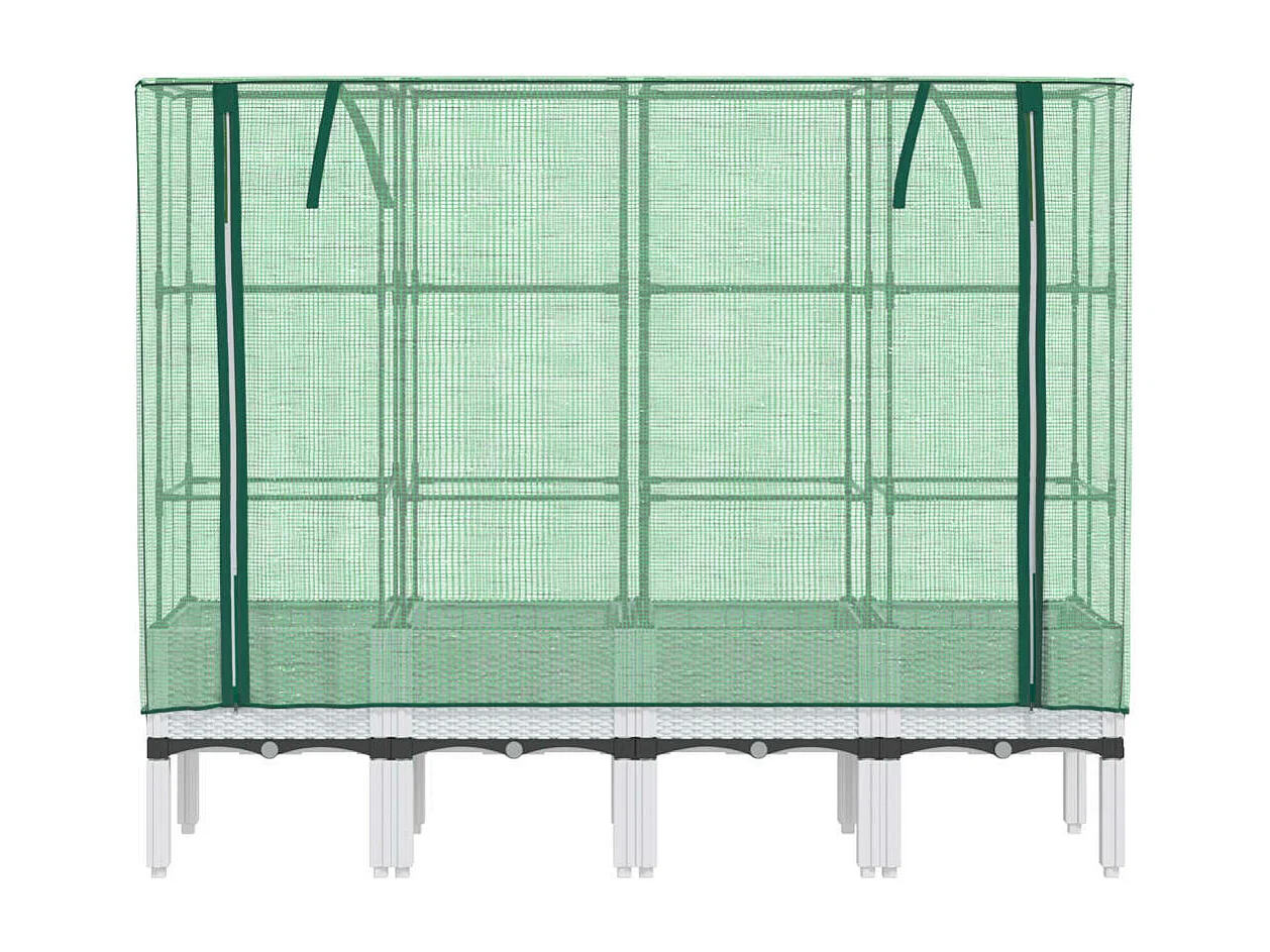 Jardinière bac lit surélevé blanche 160 x 40 x 140 cm 02_0038758