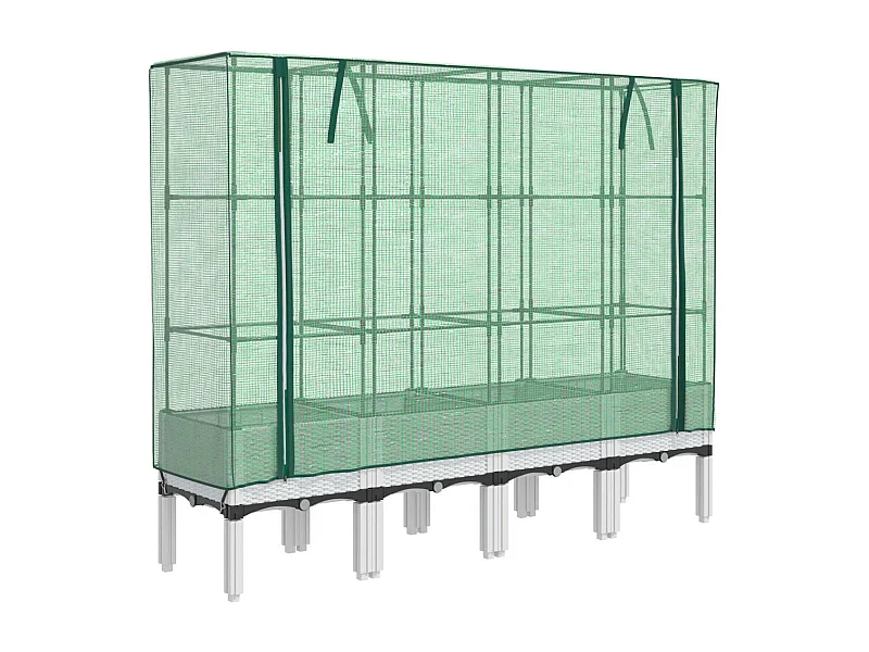 Jardinière bac lit surélevé blanche 160 x 40 x 140 cm 02_0038758