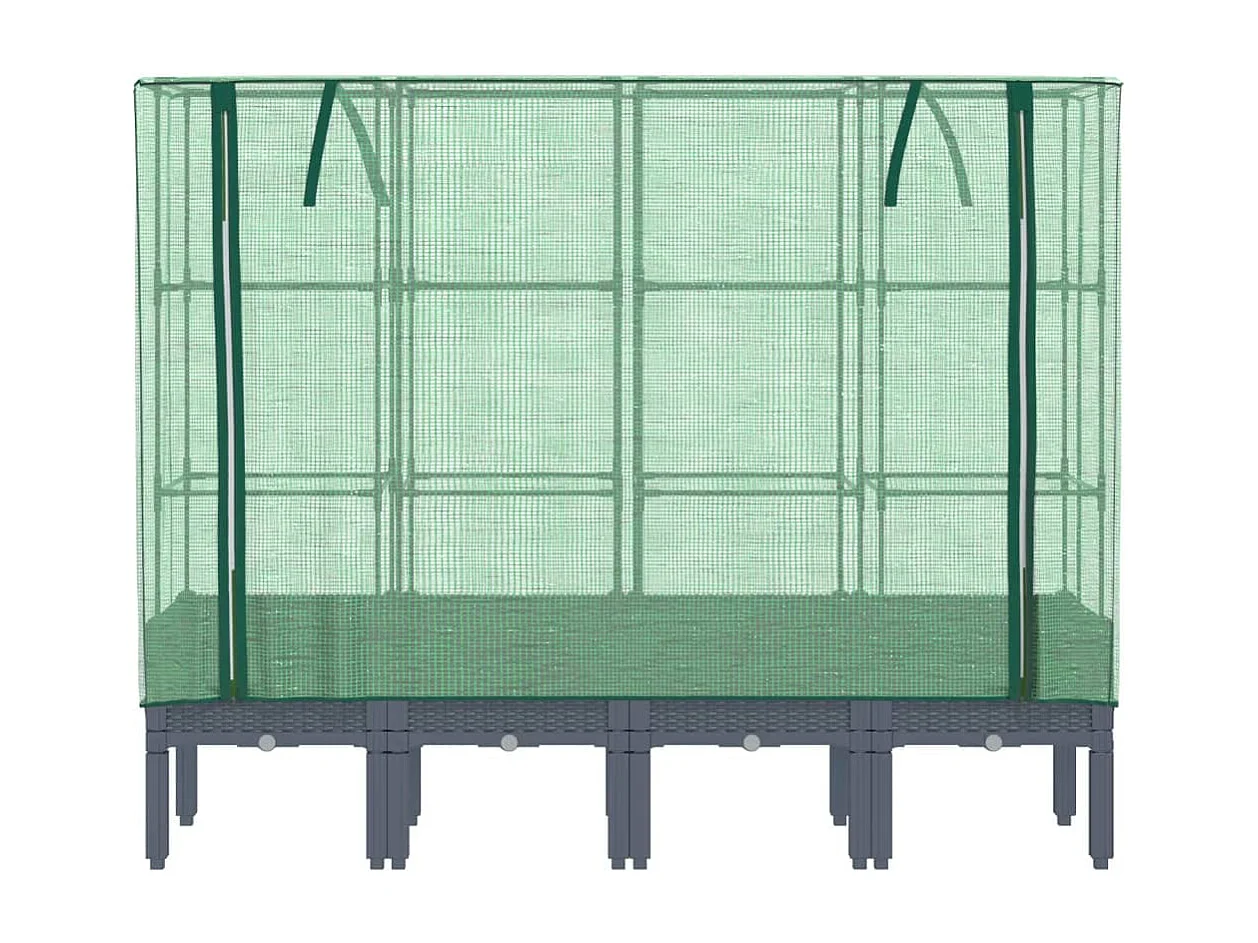 Jardinière bac lit surélevé grise 160 x 40 x 140 cm 02_0038761