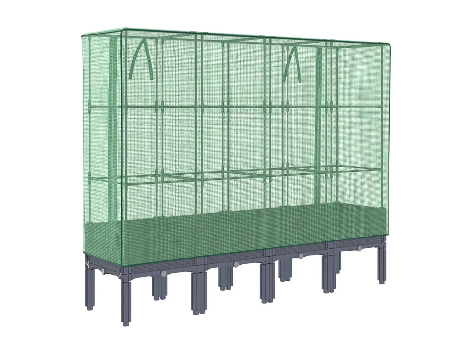 Jardinière bac lit surélevé grise 160 x 40 x 140 cm 02_0038761