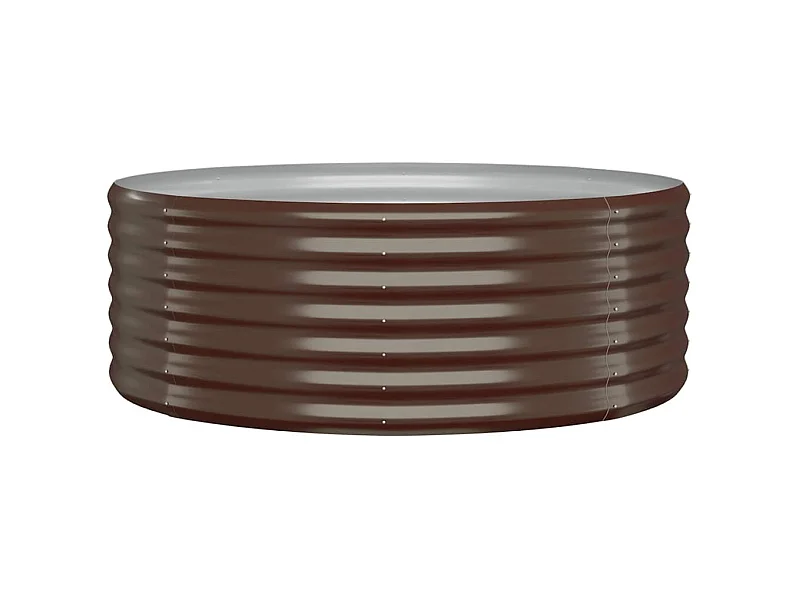 Bandeja para plantador, canteiro elevado, plantas, flores, terraço, jardim, jardim, revestido em pó, aço marrom 02_0039543