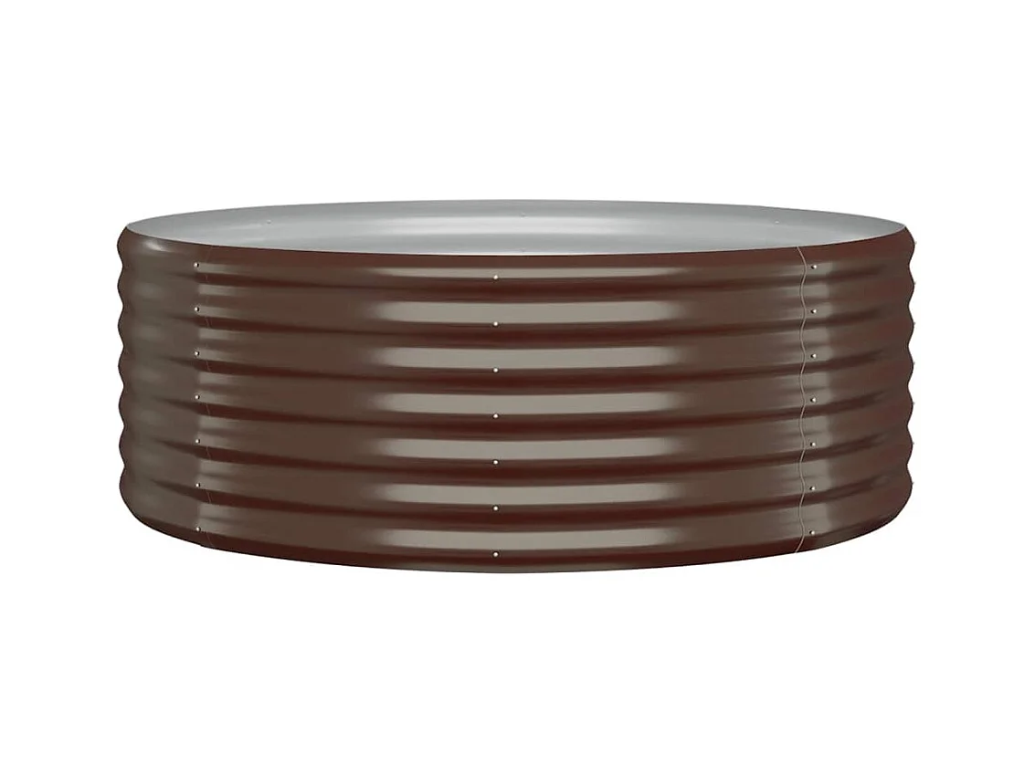 Bandeja para plantador, canteiro elevado, plantas, flores, terraço, jardim, jardim, revestido em pó, aço marrom 02_0039543