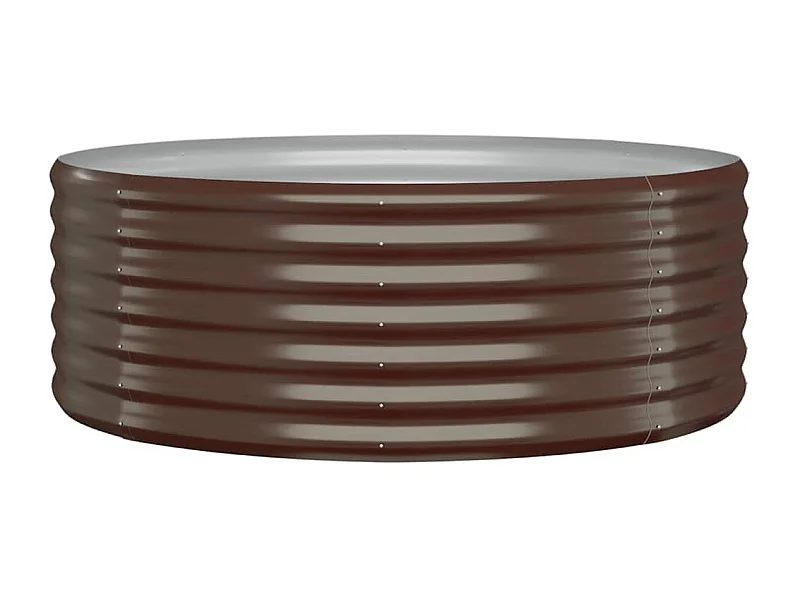 Macetero bancal elevado plantas flores terraza jardín jardín acero con recubrimiento en polvo marrón 02_0039543