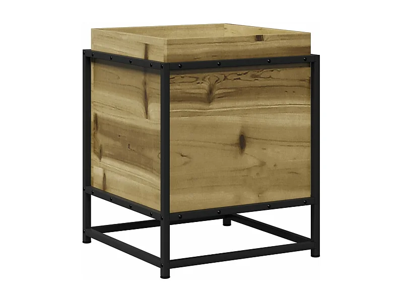 Macetero bancal elevado plantas flores terraza jardín 40 x 40 x 50 cm madera de pino impregnada marrón 02_0037569