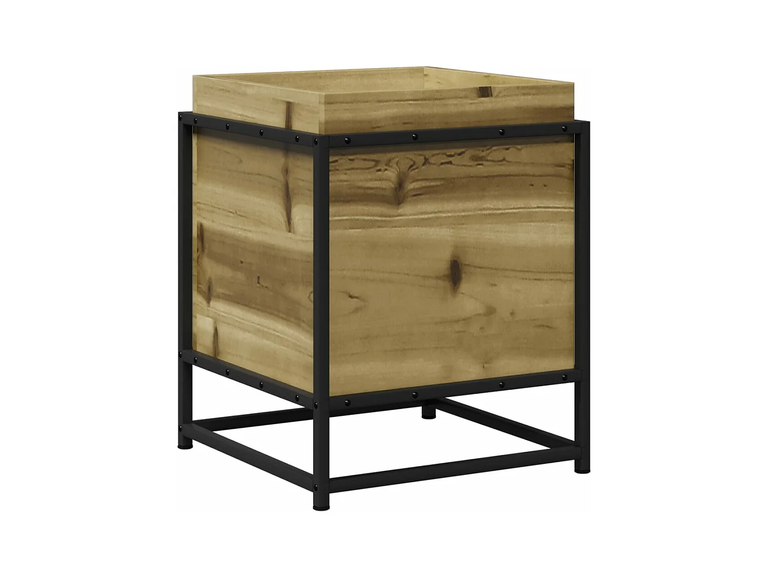 Macetero bancal elevado plantas flores terraza jardín 40 x 40 x 50 cm madera de pino impregnada marrón 02_0037569