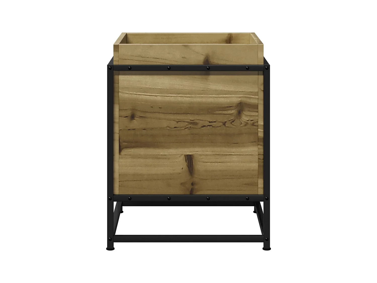 Macetero bancal elevado plantas flores terraza jardín 40 x 40 x 50 cm madera de pino impregnada marrón 02_0037569