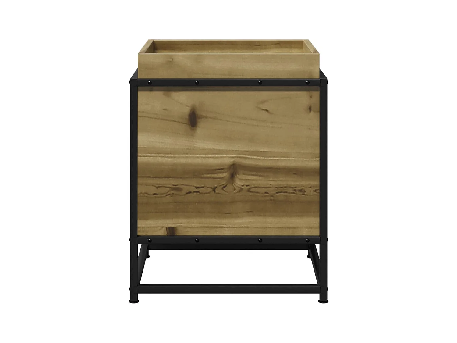 Macetero bancal elevado plantas flores terraza jardín 40 x 40 x 50 cm madera de pino impregnada marrón 02_0037569