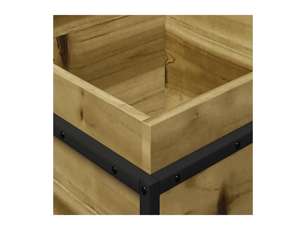 Macetero bancal elevado plantas flores terraza jardín 40 x 40 x 50 cm madera de pino impregnada marrón 02_0037569