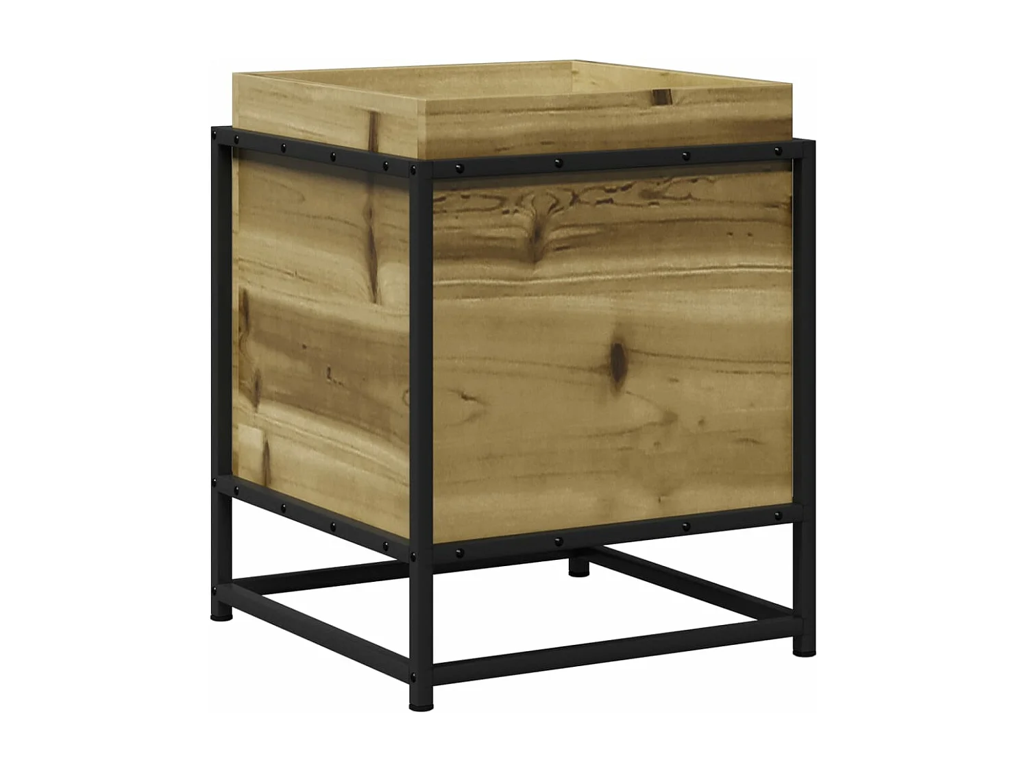 Vaso per fioriera aiuola rialzata piante fiori terrazza giardino 40 x 40 x 50 cm legno di pino impregnato marrone 02_0037569