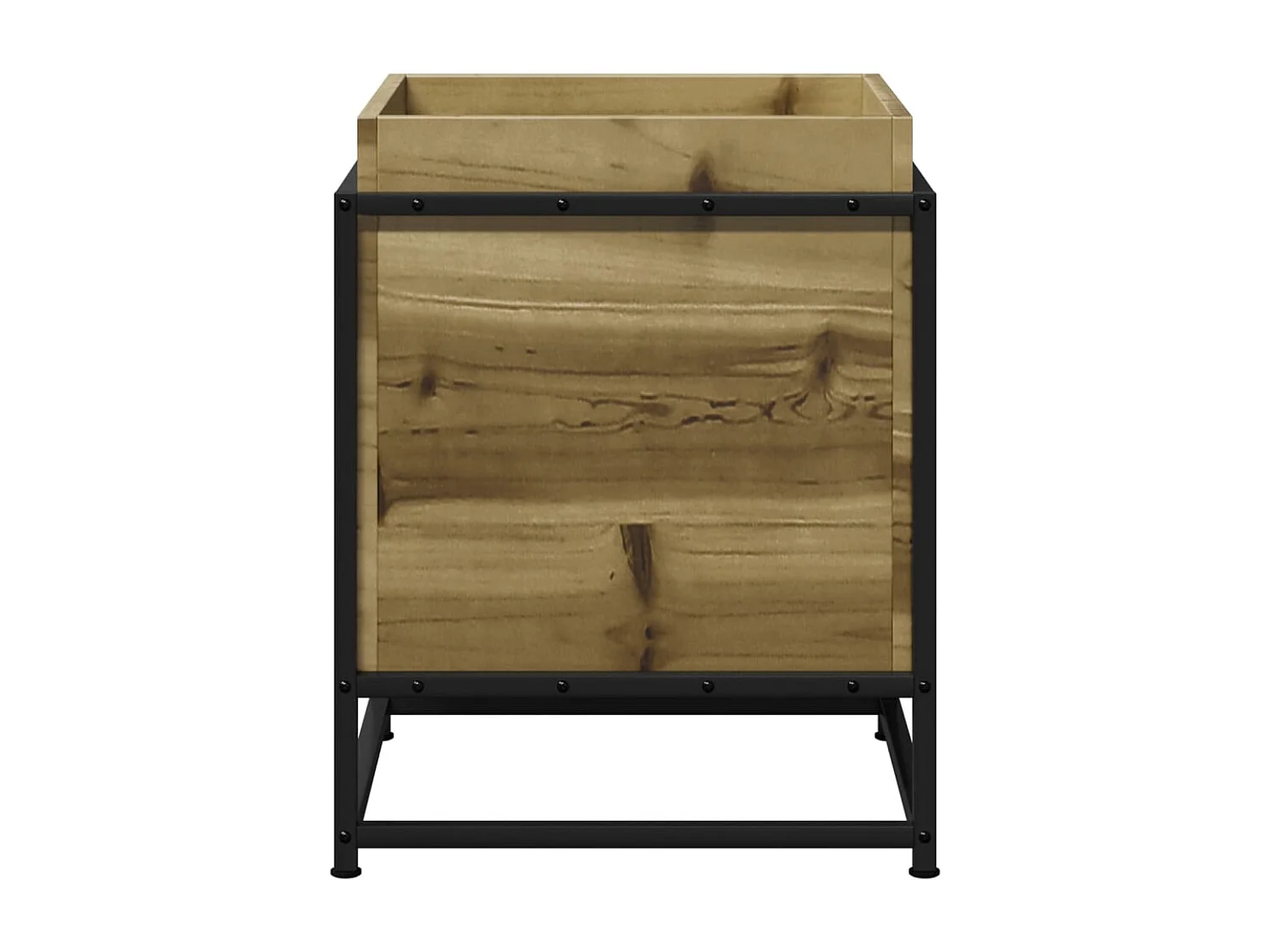 Vaso per fioriera aiuola rialzata piante fiori terrazza giardino 40 x 40 x 50 cm legno di pino impregnato marrone 02_0037569