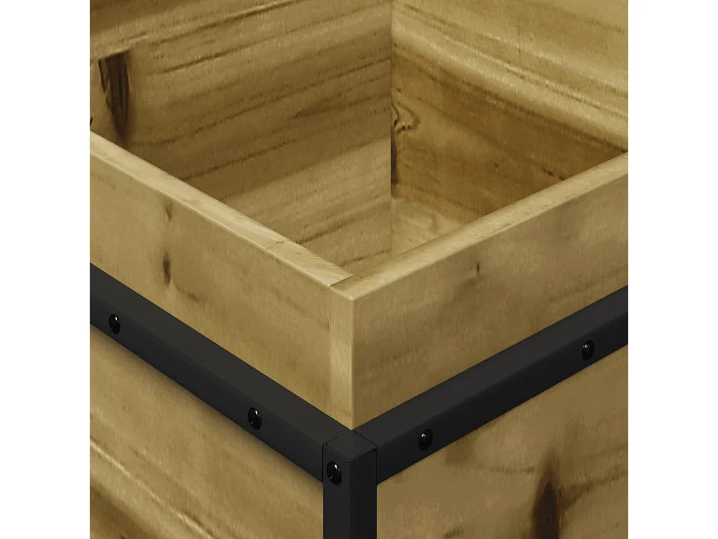 Vaso per fioriera aiuola rialzata piante fiori terrazza giardino 40 x 40 x 50 cm legno di pino impregnato marrone 02_0037569