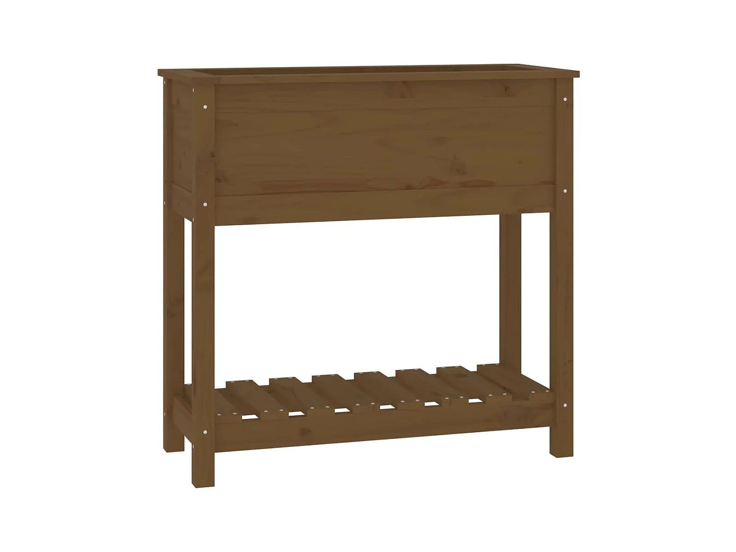 Vassoio per fioriera aiuola rialzata piante fiori terrazza giardino con ripiano 82,5 x 34,5 x 81 cm legno di pino marrone 02_0038398
