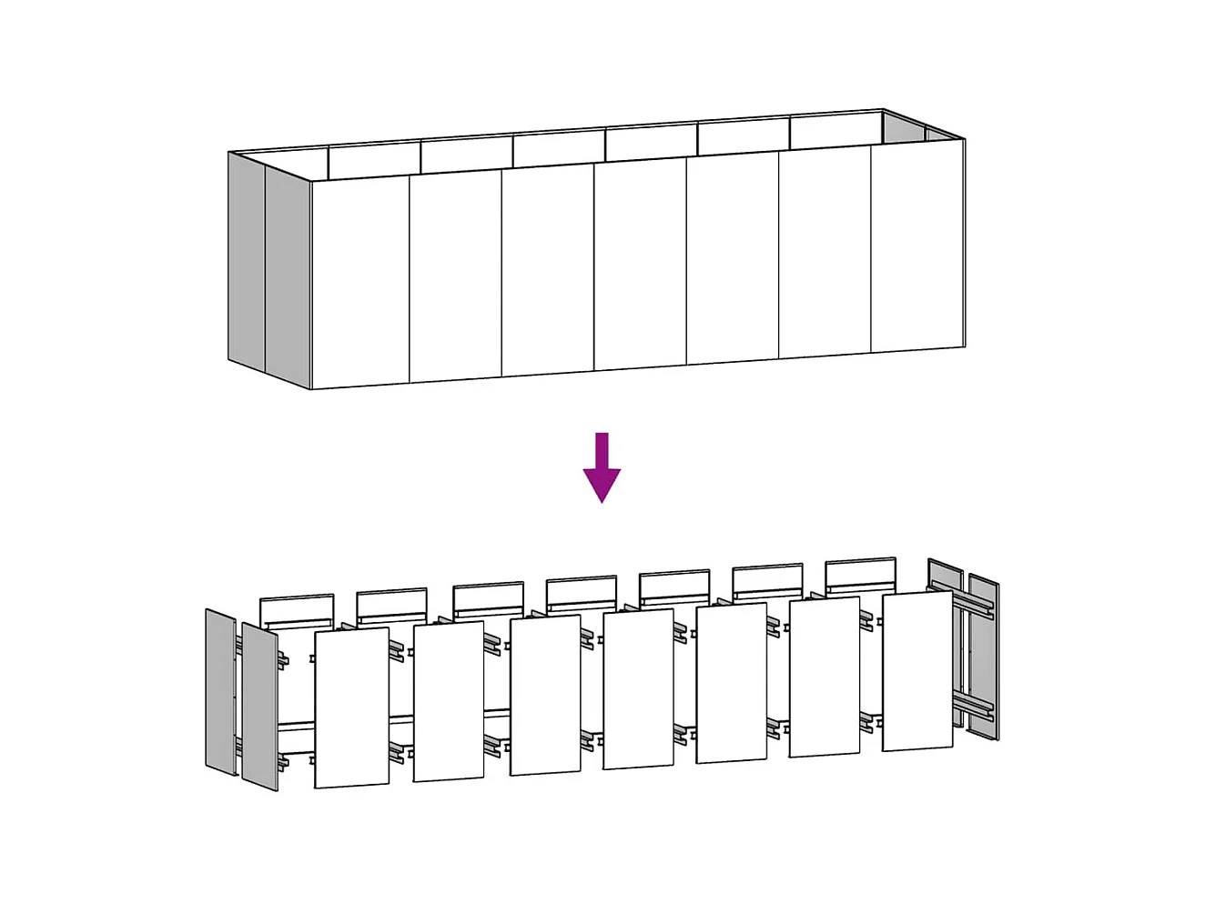 Jardinière bac lit surélevé marron 280 x 80 x 80 cm 02_0039423