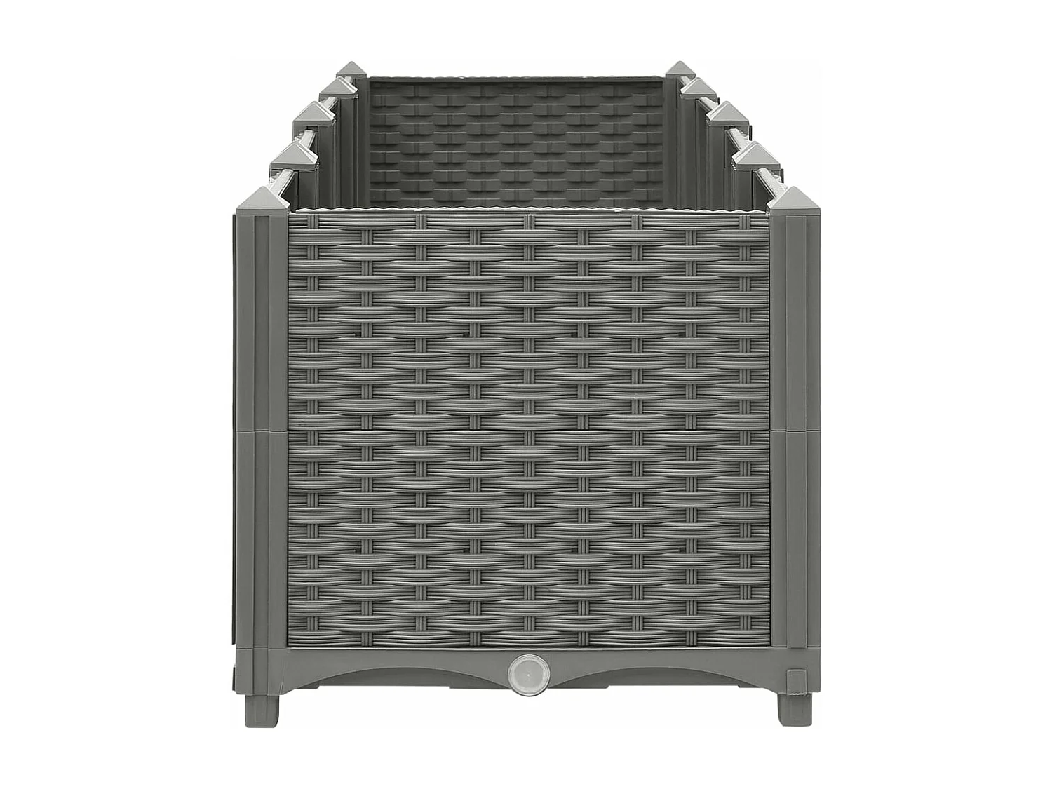 Macetero bancal elevado plantas flores terraza jardín luz 160 x 40 x 38 cm polipropileno gris 02_0039254