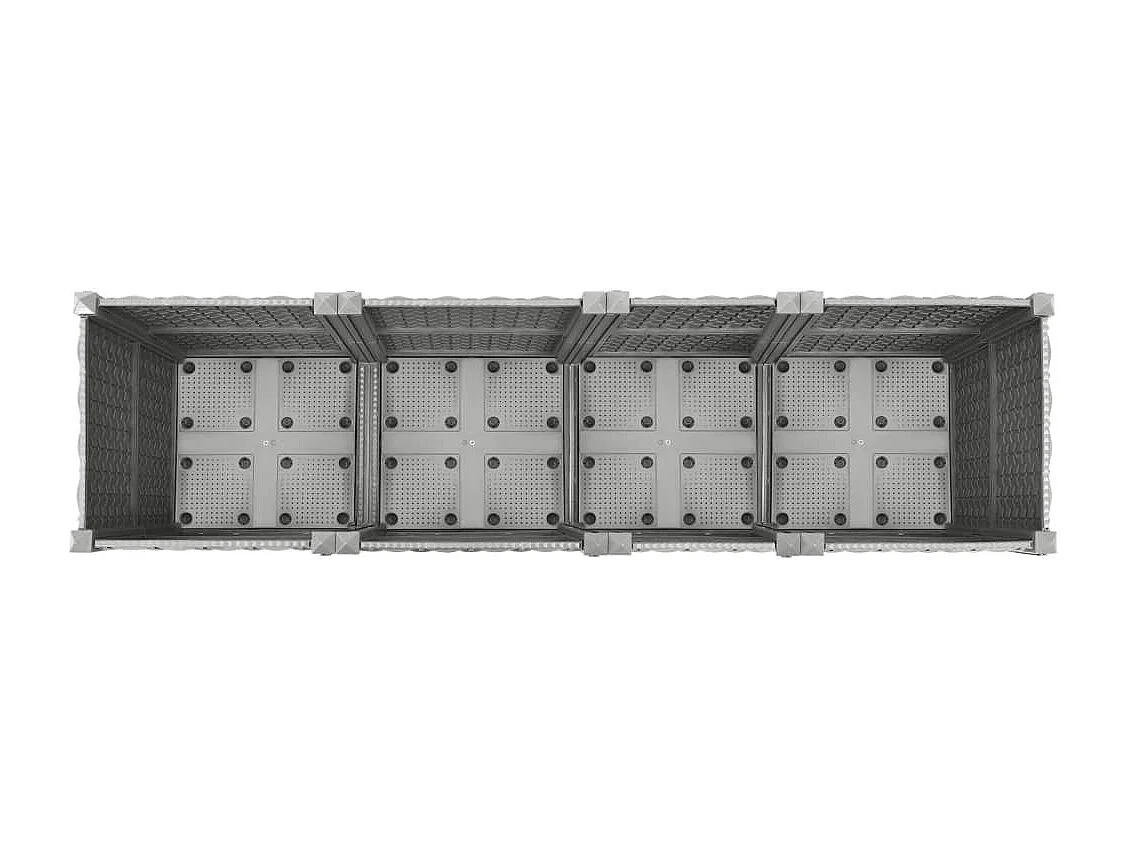 Macetero bancal elevado plantas flores terraza jardín luz 160 x 40 x 38 cm polipropileno gris 02_0039254