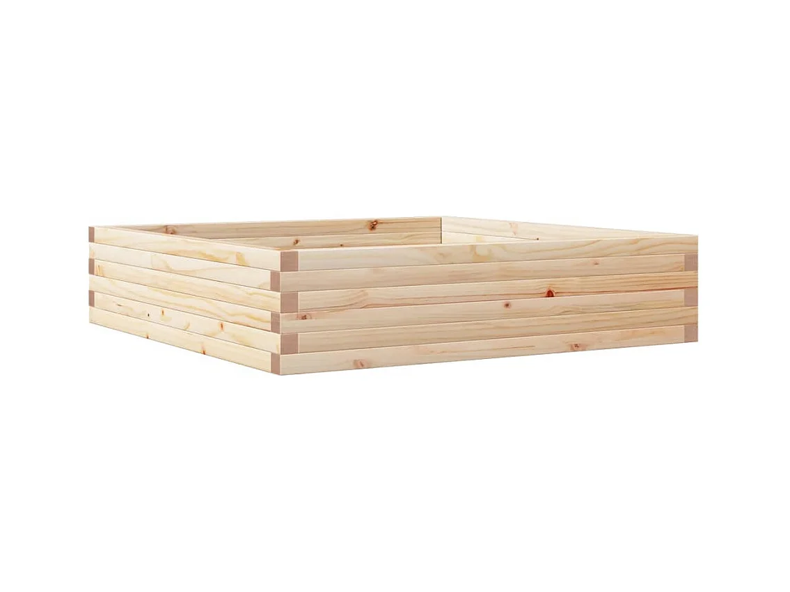 Vassoio per fioriera aiuola rialzata piante fiori terrazza giardino 100 x 100 x 23 cm legno di pino massiccio marrone 02_0037250