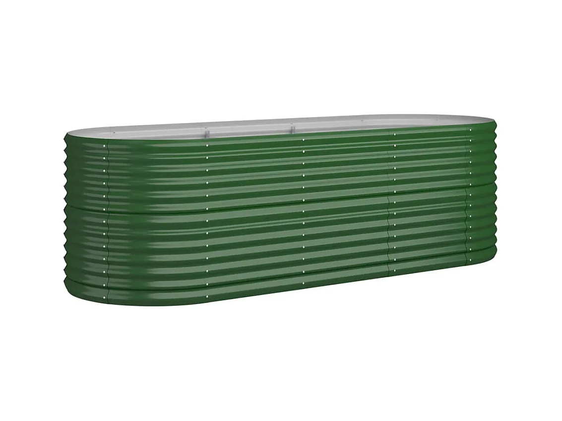 Bandeja para plantador canteiro elevado plantas flores terraço jardim jardim aço revestido a pó 224 x 80 x 68 cm verde 02_0039606